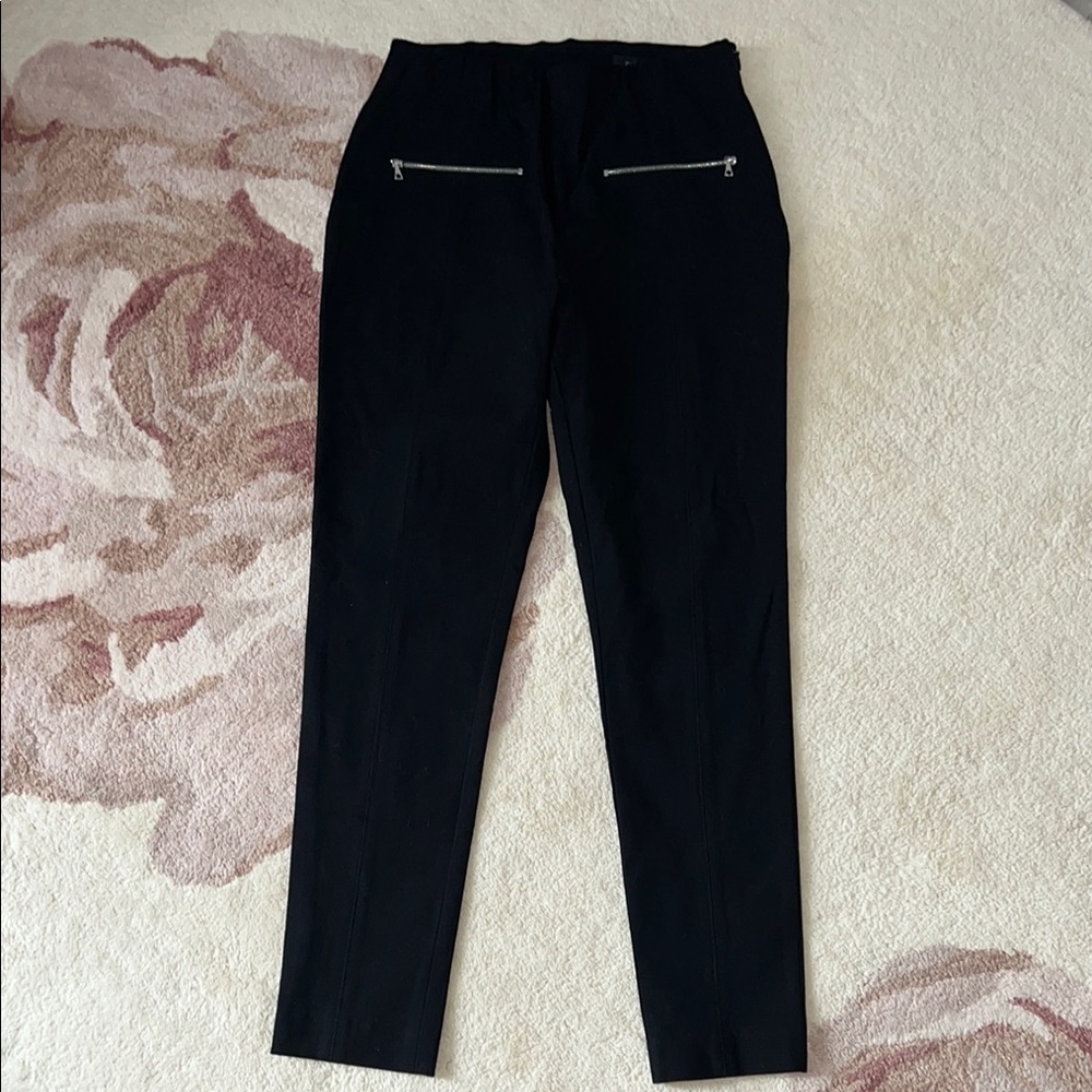 Rag & Bone Black Skinny Pants with Zipper Accents
